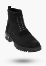 Buty Damskie Botki Trzewiki Czarne Ze Skóry Naturalnej Na Zimę 4044-001-01-5