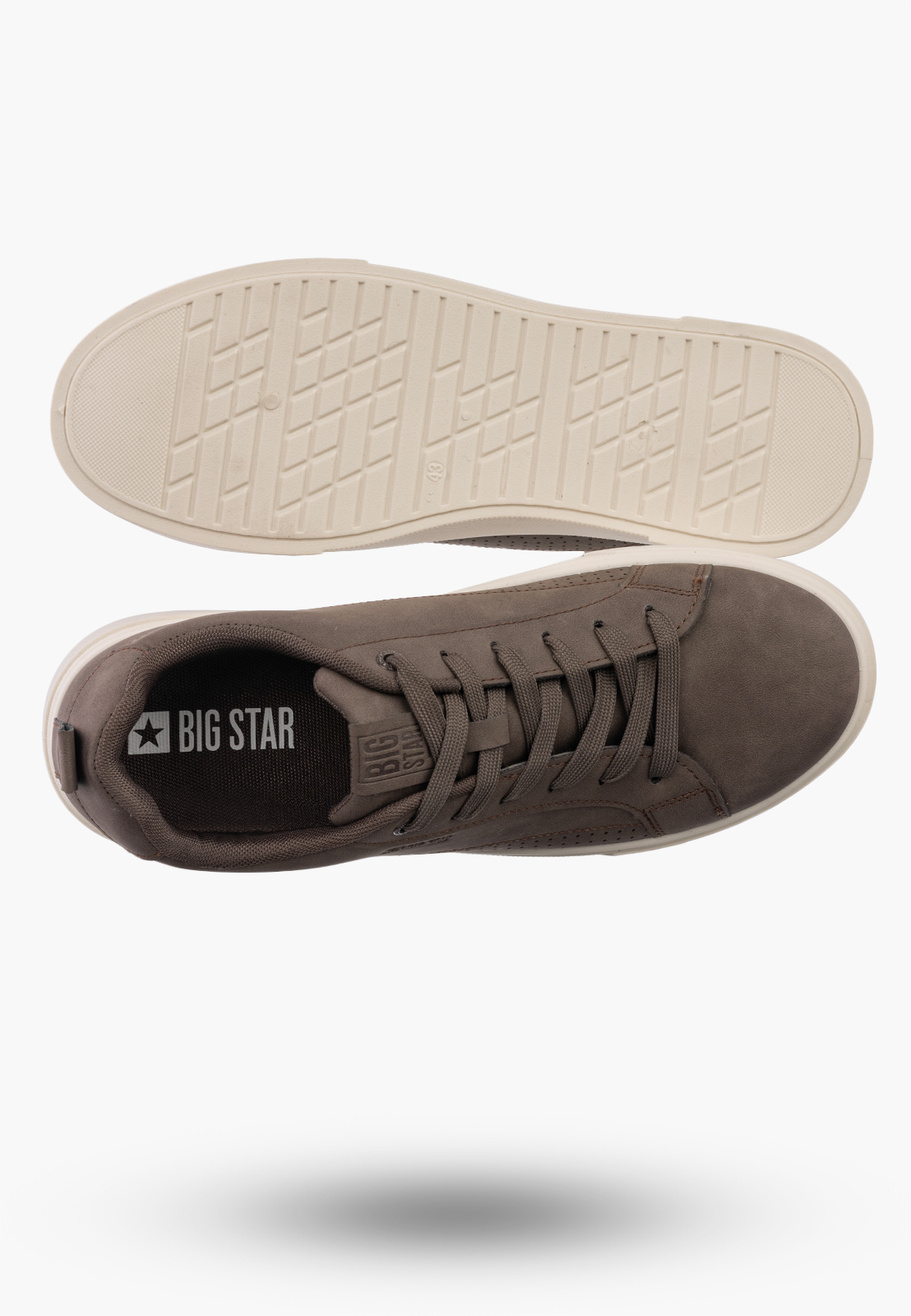 Sneakersy Męskie BIG STAR Buty Sportowe Ekoskóra Brązowe UU174321