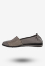 Baleriny Damskie Buty Ze Skóry Naturalnej Szare Korda 1539