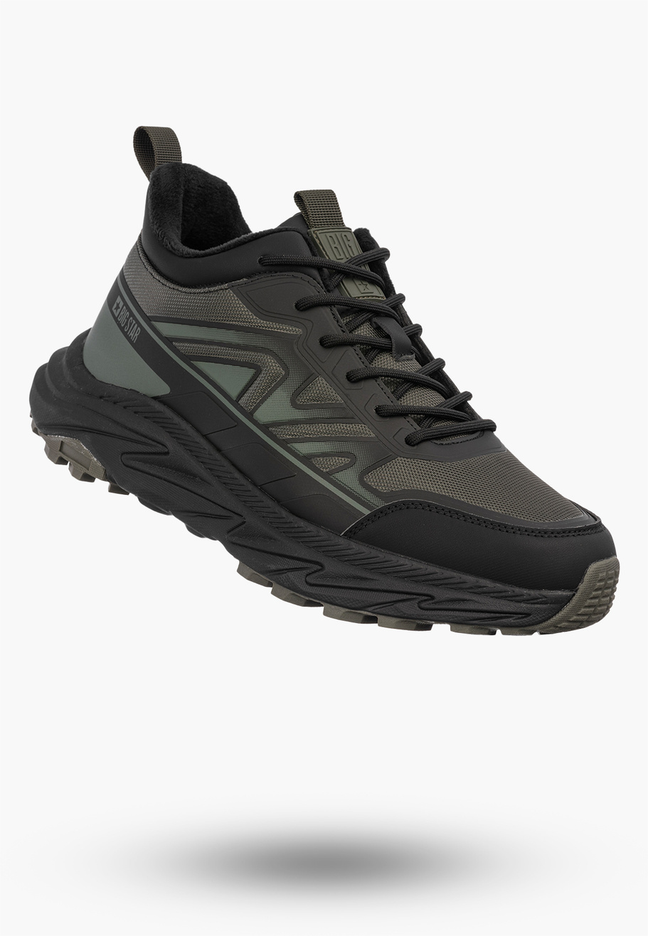 Sneakersy Męskie BIG STAR Ocieplane Półbuty Sportowe Casual Khaki UU174061