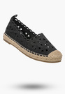 Espadryle Damskie Ażurowe Buty Letnie Wsuwane Plecione Czarne
