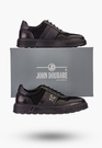Buty Męskie JOHN DOUBARE Skórzane Czarne Półbuty 603-03