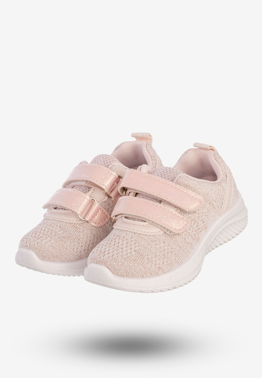 Sneakersy Dziecięce Na Rzepy Buty Sportowe Lekkie Pudrowy Róż Apawwa