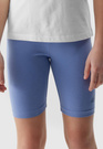 Legginsy Dziewczęce Kolarki 4F dzianinowe niebieskie 4FJWSS24TTIGF129
