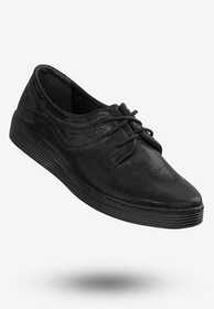 Tenisówki Damskie Buty Ze Skóry Naturalnej Czarne Helios 344