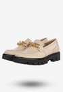 Półbuty Damskie Buty Skórzane Eleganckie Beżowe Modne 3982/001-P