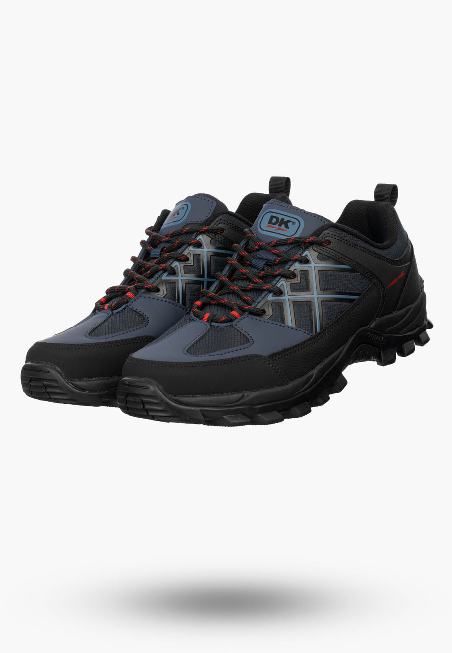 Buty Trekkingowe Męskie DK Sportowe Sznurowane Terenowe Granatowe