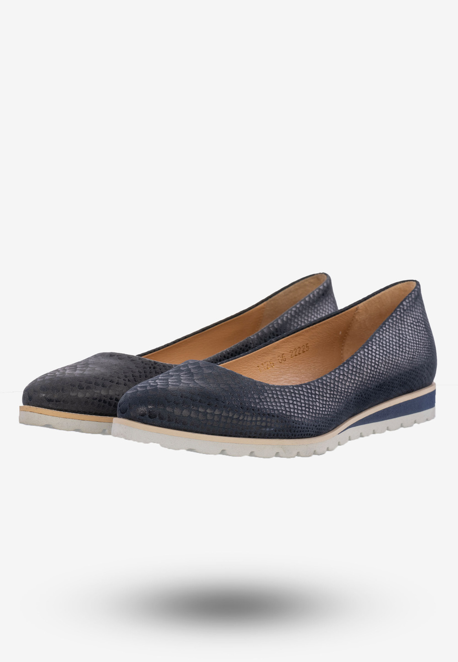 Półbuty Damskie Buty Skórzane Eleganckie Granatowe eSKa 1126