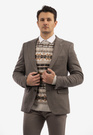 Marynarka Męska Brązowa Elegancka w Kratę RIBAS 3029