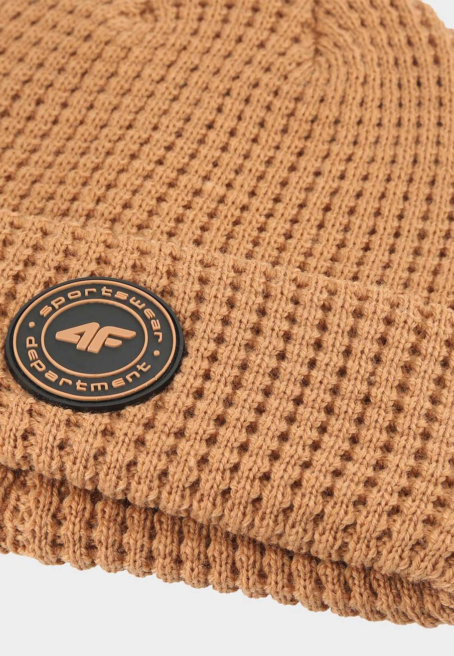 Czapka Chłopięca 4F Zimowa Beanie Z Recyklingu Beżowa 4FJWAW24ACAPM424