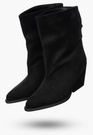 Botki Damskie Buty Na Zimę Eleganckie Stylowe Wsuwane Czarne