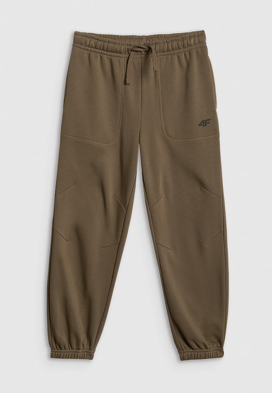 Spodnie Chłopięce 4F Dresowe Joggery NIEOCIEPLANE Sportowe Luźne Khaki 4FJWSS26TTROM1437