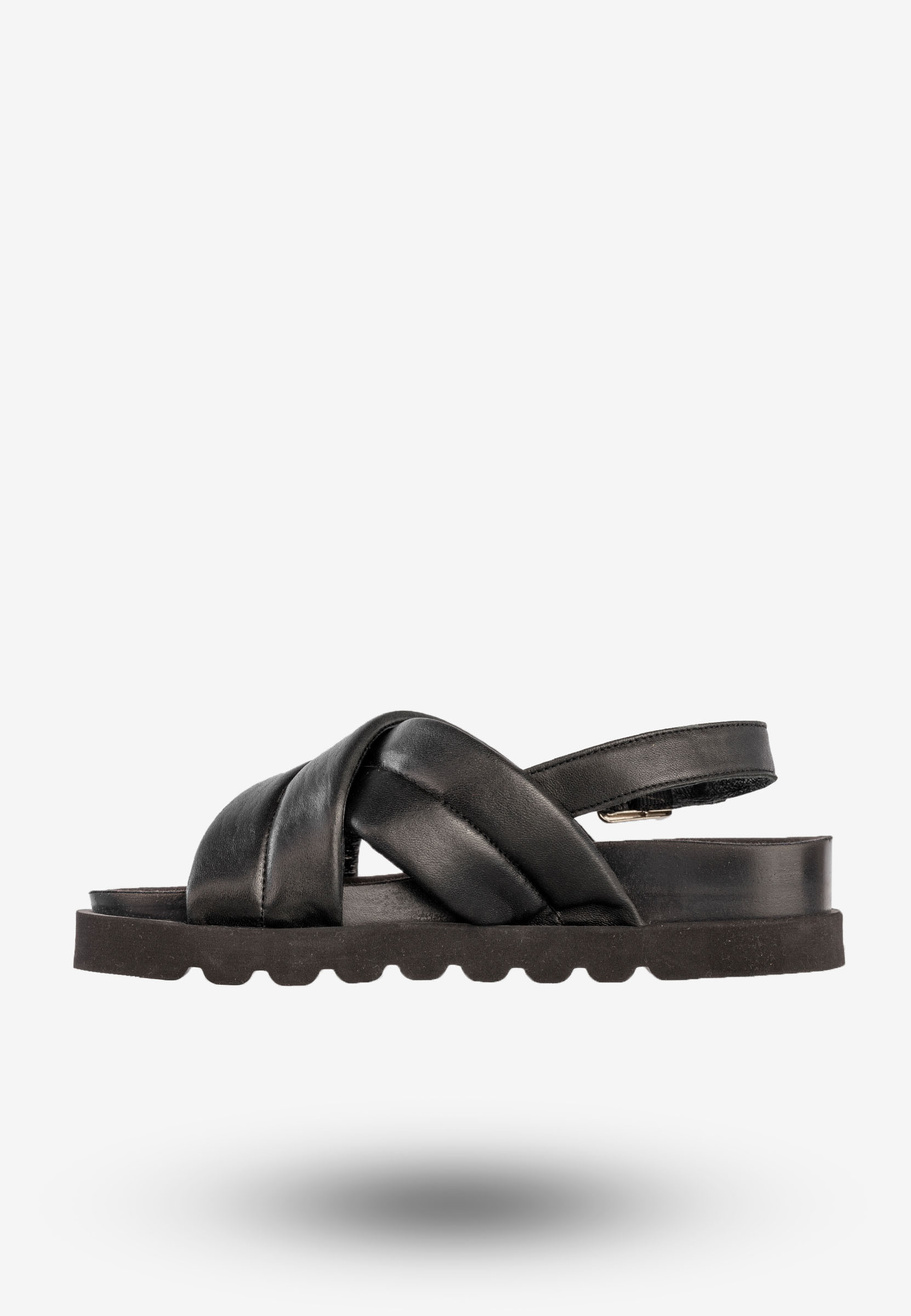Sandały Damskie Skórzane Buty Eleganckie Klasyczne Czarne EMMA 8832