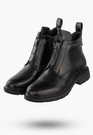 Botki Damskie Ekoskóra Buty Ocieplane Zimowe Wygodne Czarne Jezzi RMR2501-1
