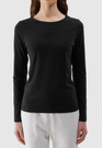 Longsleeve Damski 4F Slim Gładki Koszulka z Długim Rękawem Czarna 4FWSS24TLONF218