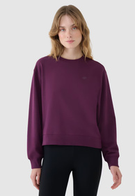 Bluza Damska 4F Sportowa Dresowa Nieocieplana Fioletowa 4FWSS25TSWSF1769