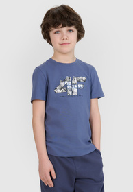 Koszulka Chłopięca 4F T-shirt Z Nadrukiem Niebieski 4FJRSS24TTSHM2210