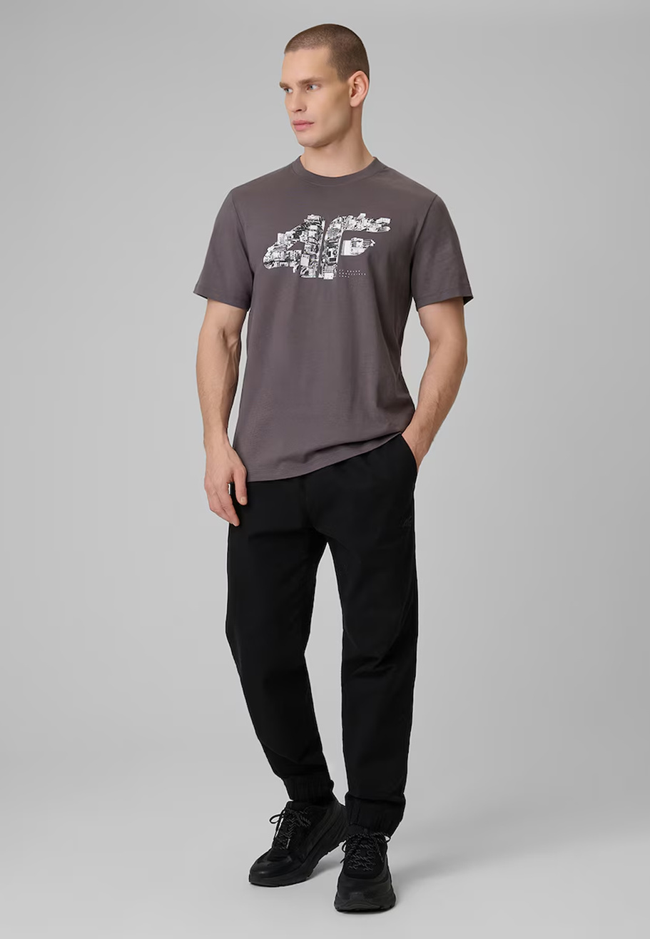 Koszulka Męska 4F T-Shirt Bawełniany Regular Sportowy Szary 4FWSS26TTSHM2659