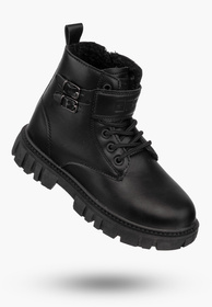 Buty Dziewczęce BIG STAR Trzewiki Ocieplane Eko Skóra Czarne OO374084