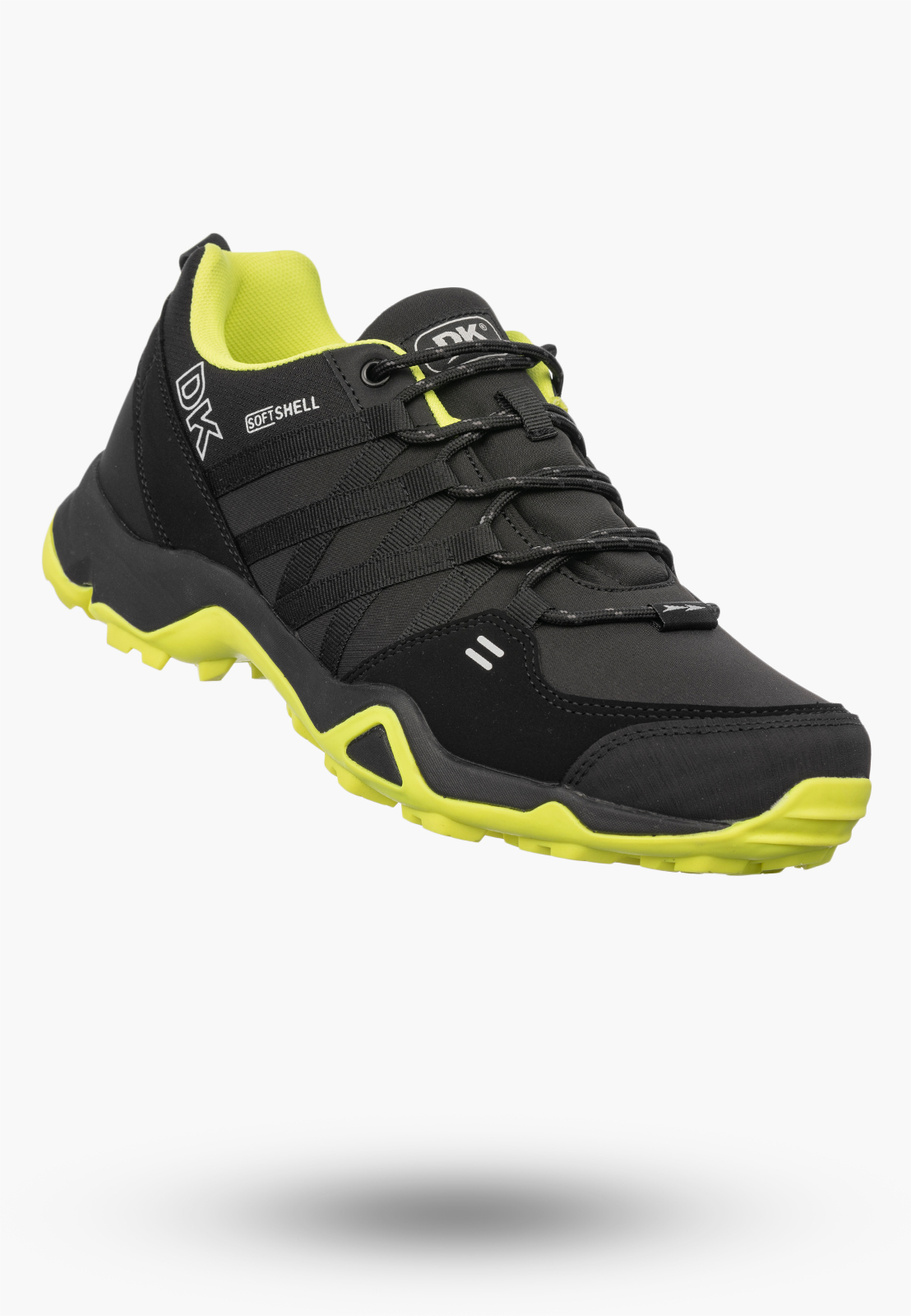 Buty Trekkingowe Męskie DK Softshell Sportowe Terenowe Czarne/Żółte
