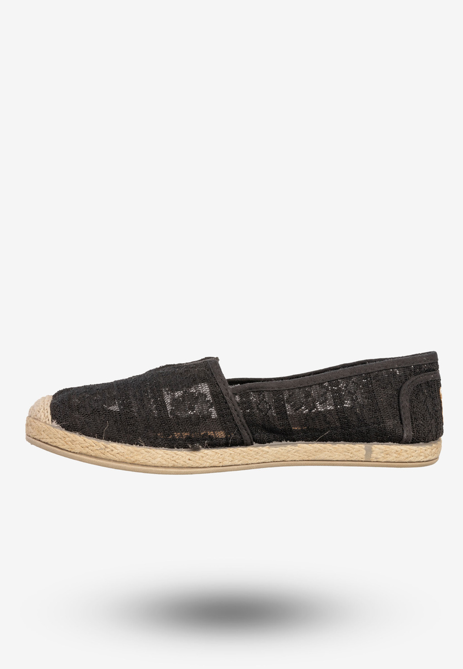 Espadryle Damskie Buty Półbuty N.E.W.S. Czarne 8TX02-0233