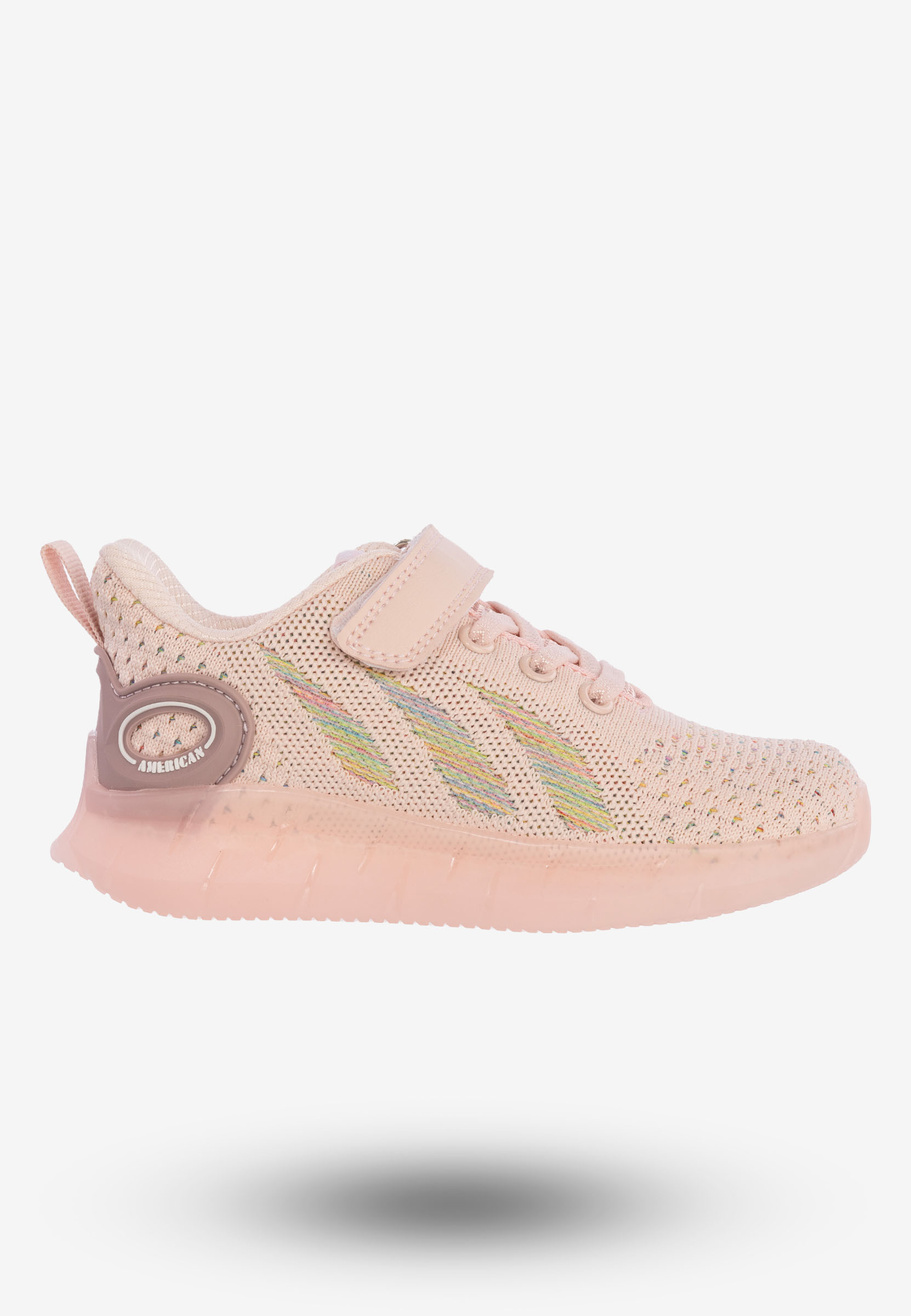 Buty Sportowe Dla Dziewczynki Dziecięce Na Rzepy American Club Różowe RL79/22