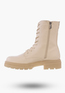 Trapery Damskie Buty ze Skóry Ekologicznej  Ocieplane Beżowe Na Zimę 21BT35-4235