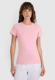 Koszulka Damska 4F T-shirt Slim Fit Gładki Różowy 4FWMM00TTSHF2255