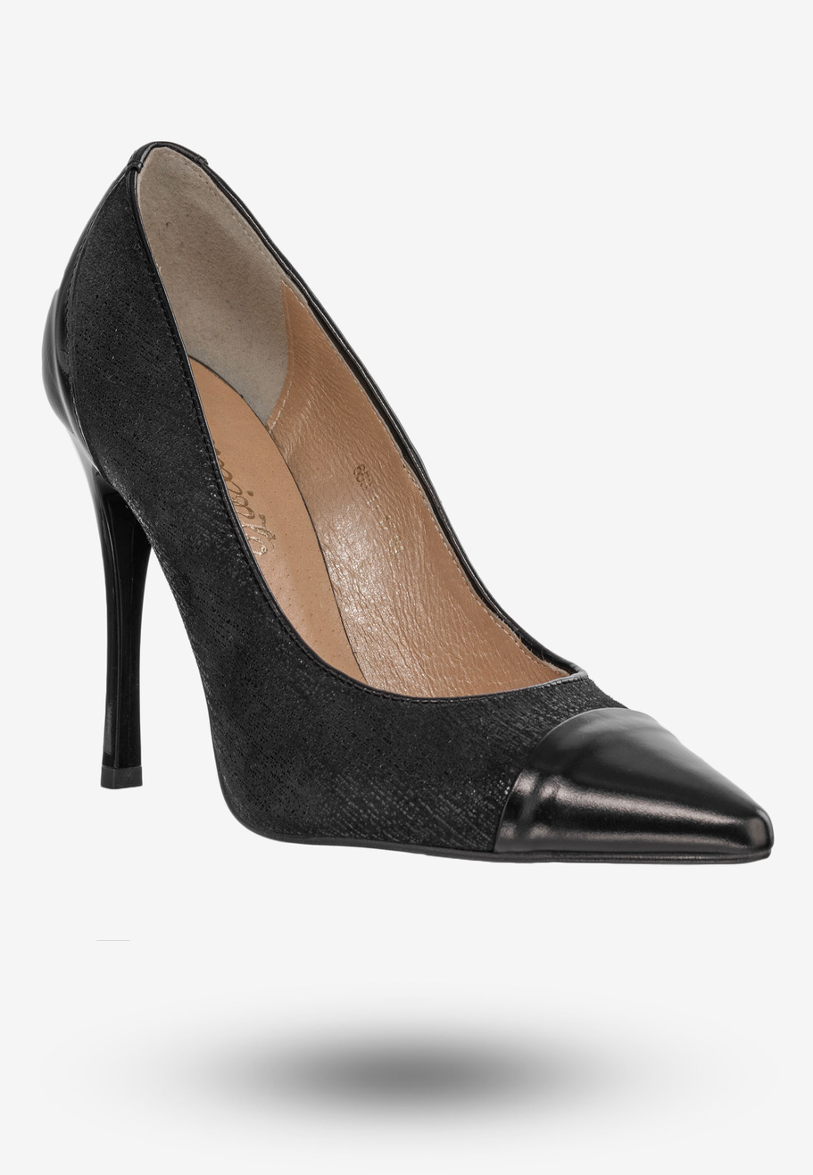 Szpilki Damskie Buty Skórzane Eleganckie Czarne Darex C-653/4