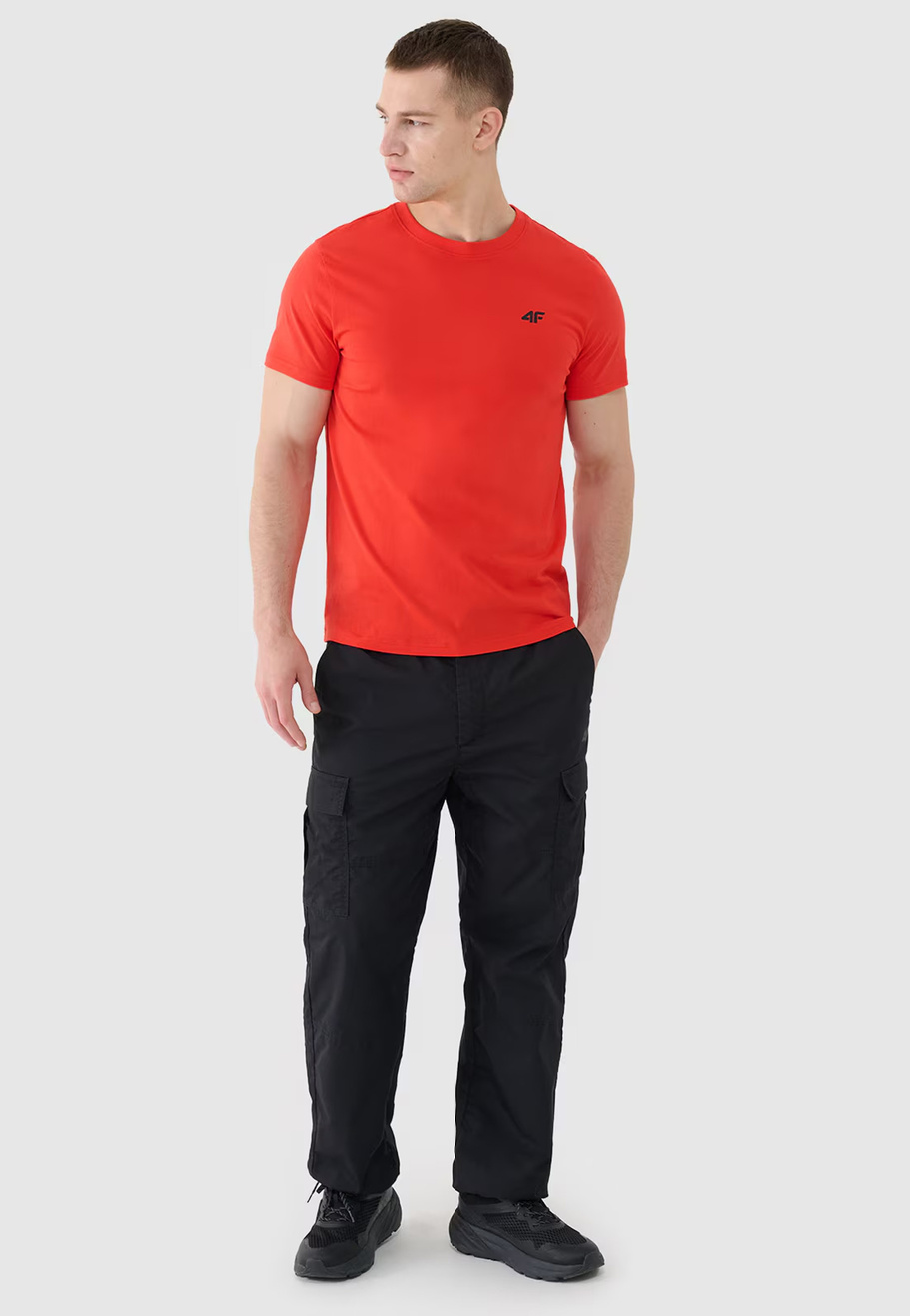 Koszulka Męska 4F T-shirt Basic Regular Czerwony 4FWMM00TTSHM2256
