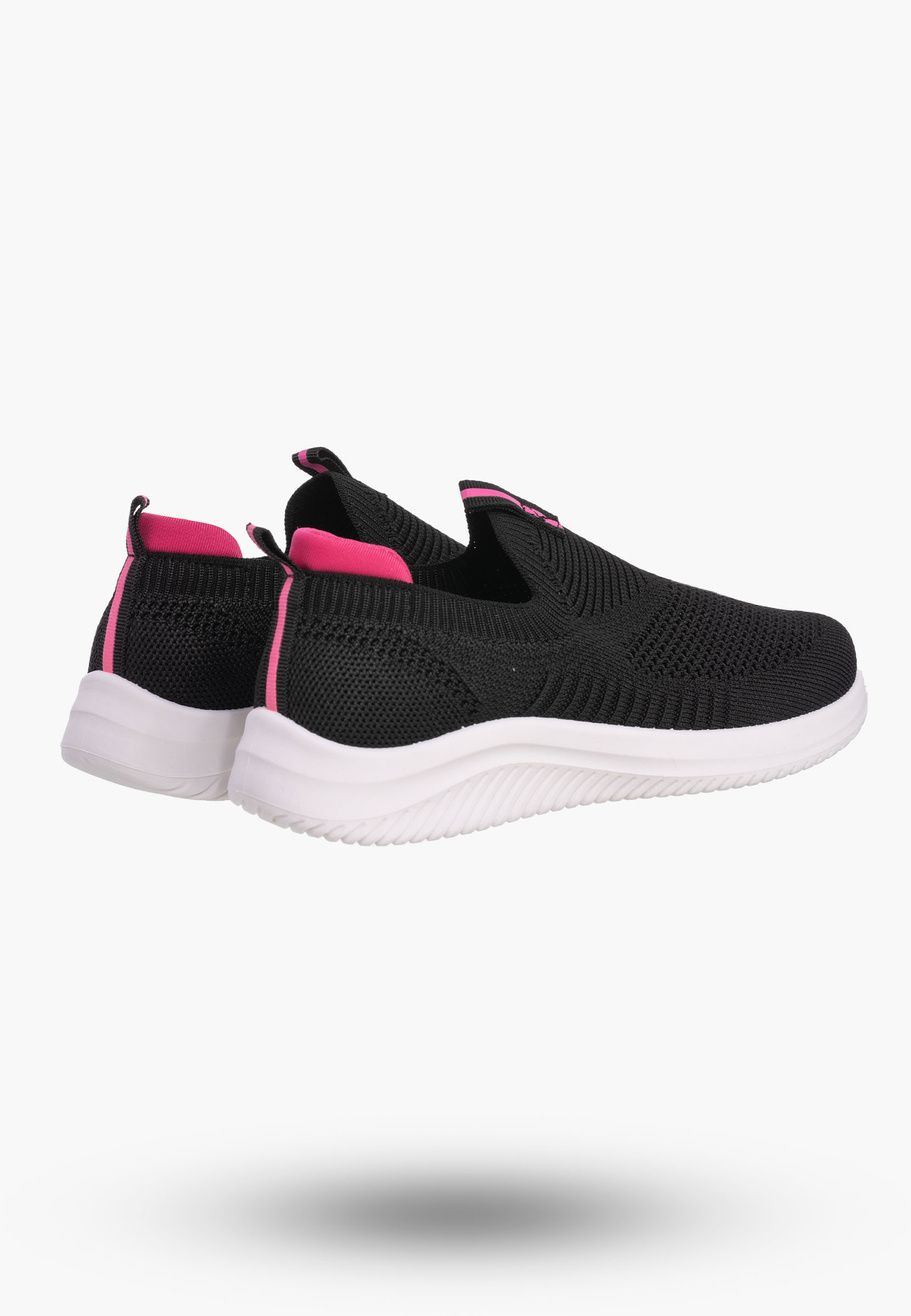 Buty Dziewczęce Sneakersy Czarne Wsuwane Tenisówki Dziecięce Z2401P