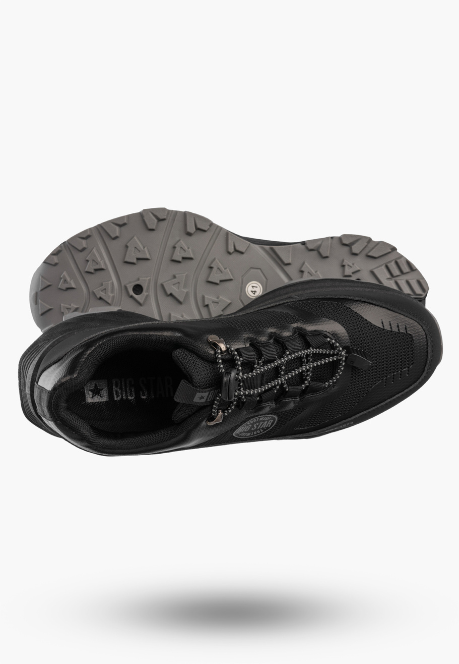 Sneakersy Męskie BIG STAR Buty Sportowe Ekoskóra Casual Czarne TT174335