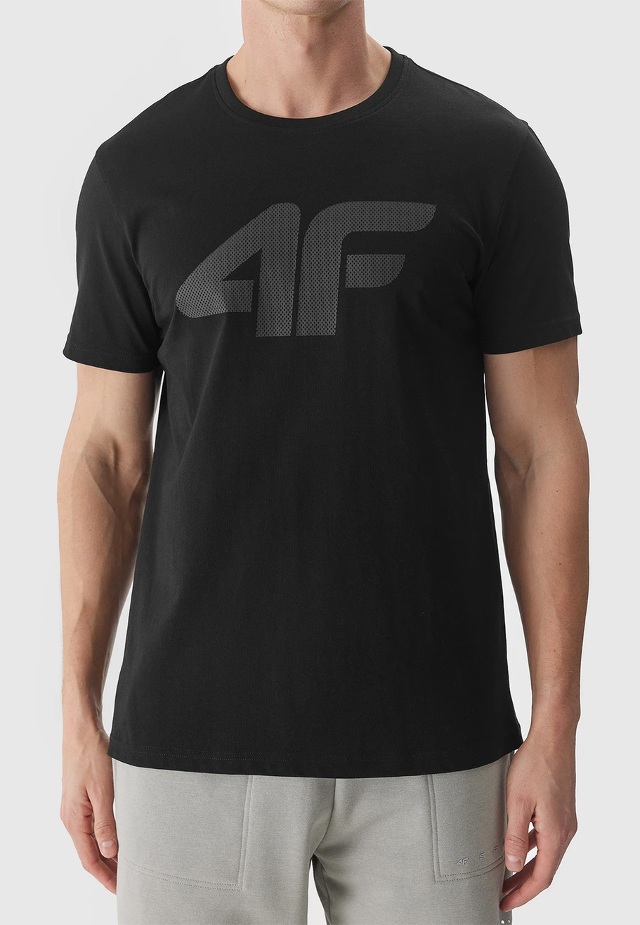 Koszulka Męska 4F Sportowy T-shirt Czarny Regular TTSHM1155