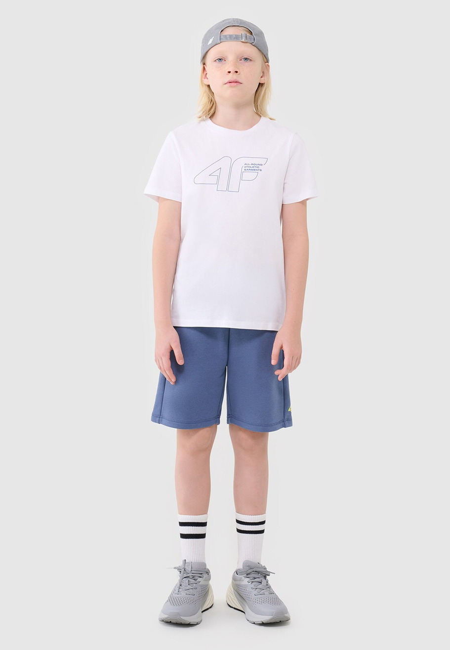 Koszulka Chłopięca 4F T-shirt Z Nadrukiem Biała 4FJWSS25TTSHM2185