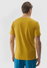 Koszulka Męska 4F Sportowy T-shirt Regular Z Nadrukiem Żółty TTSHM1156