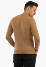 Sweter Męski Półgolf Elegancki Dopasowany Klasyczny Camel