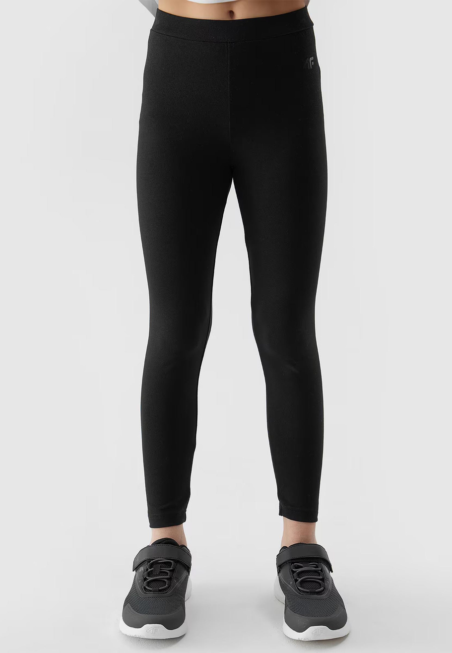 Legginsy Dziewczęce Spodnie 4F dzianinowe czarne 4FJWSS24TTIGF130