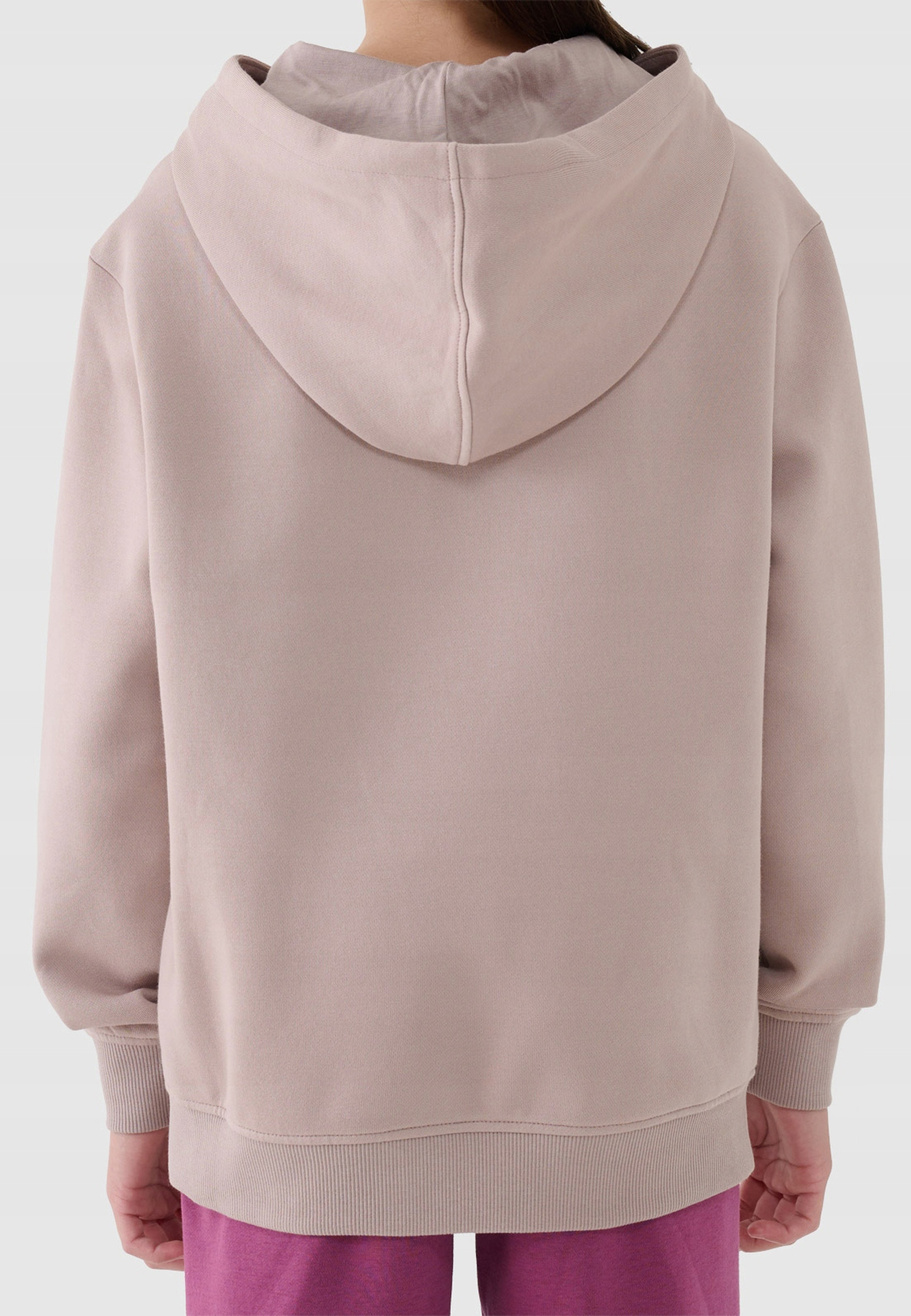 Bluza Dziewczęca 4F Basic z Kapturem Regular Beżowa 4FJWSS25TSWSF1953