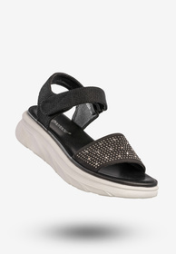 Sandały Damskie Na Platformie Na Rzepy Buty Czarne Potocki 24-03303BK