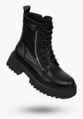 Buty Damskie BIG STAR Botki Skórzane Czarne Trapery OO274A255