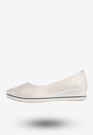 Baleriny Damskie Buty Wsuwane Półbuty Casual Białe News 8TX02-0266