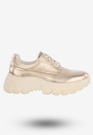 Sneakersy Buty Damskie Półbuty Skórzane Sportowe Złote Eleganckie 2365A