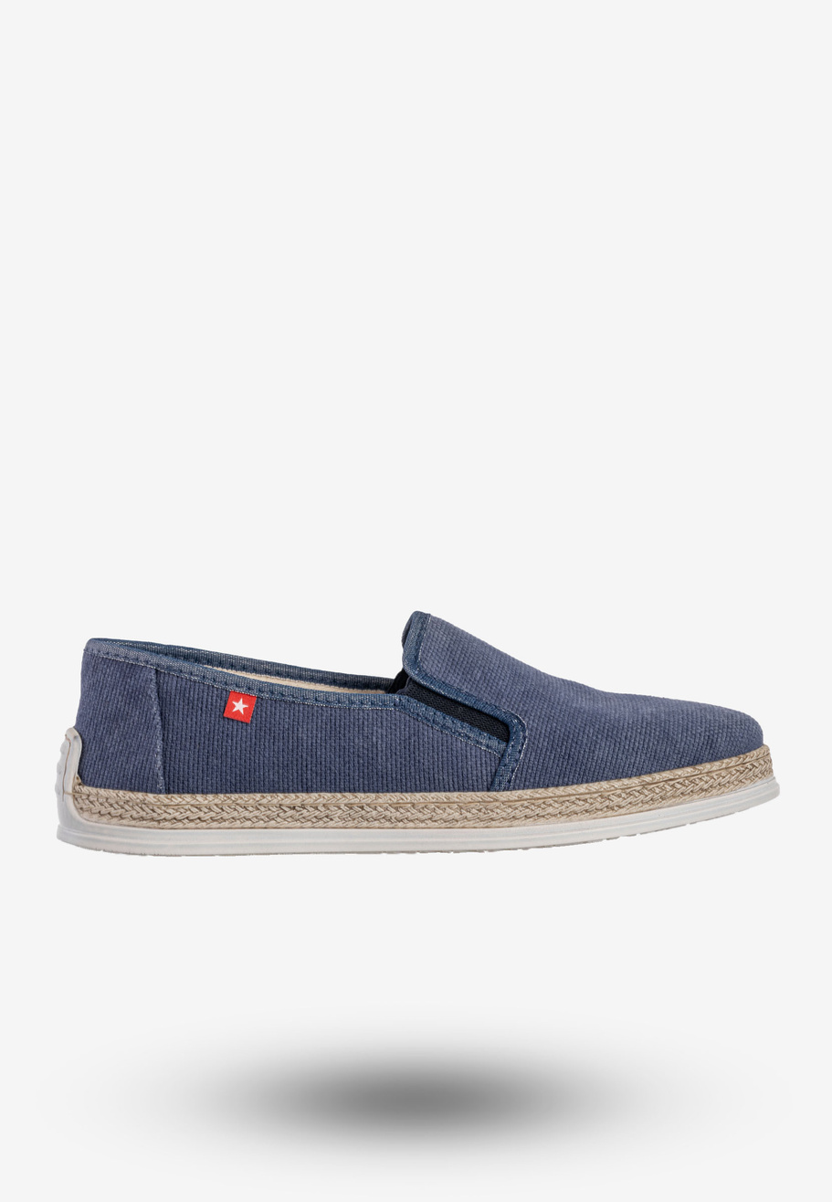 Espadryle Męskie BIG STAR Buty Wsuwane Mokasyny Granatowe JJ176013