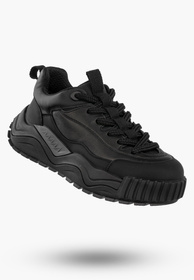 Sneakersy Męskie Skórzane John Doubare Buty Sportowe Półbuty Czarne RX70
