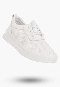 Sneakersy Damskie Skórzane Buty Ażurowe Półbuty Casual Białe Goodin
