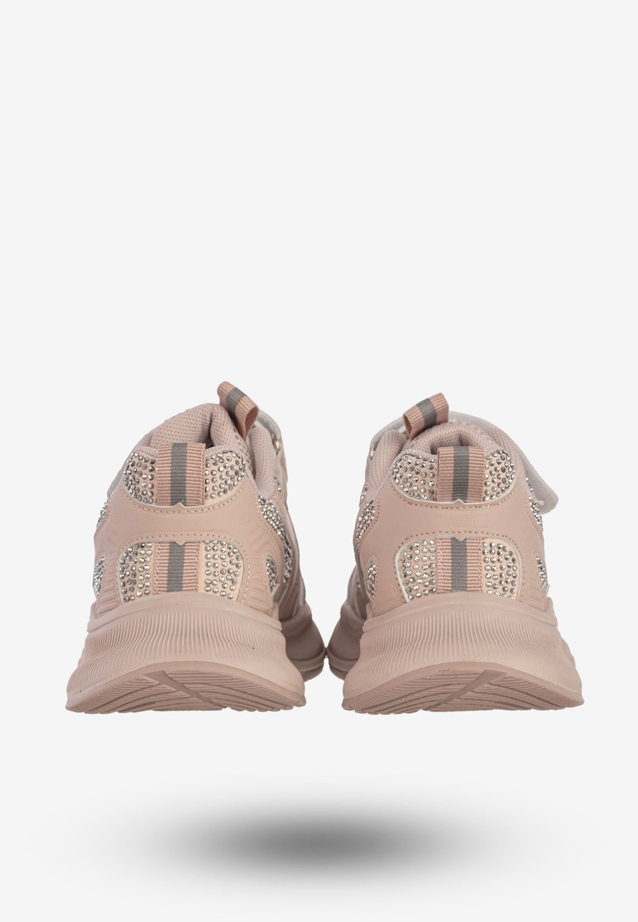 Sneakersy Dziecięce Ekoskóra Buty Sportowe Na Rzepy Półbuty Różowe Apawwa G1814P