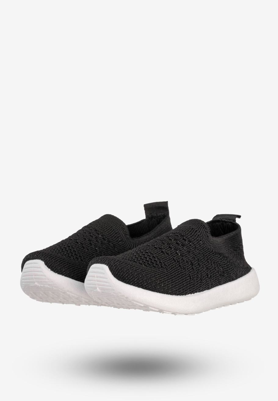 Sneakersy Dziecięce Wsuwane Buty Sportowe Lekkie Czarne Apawwa