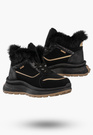 Botki Damskie Buty na platformie Sneakersy Ocieplane Trzewiki Czarne