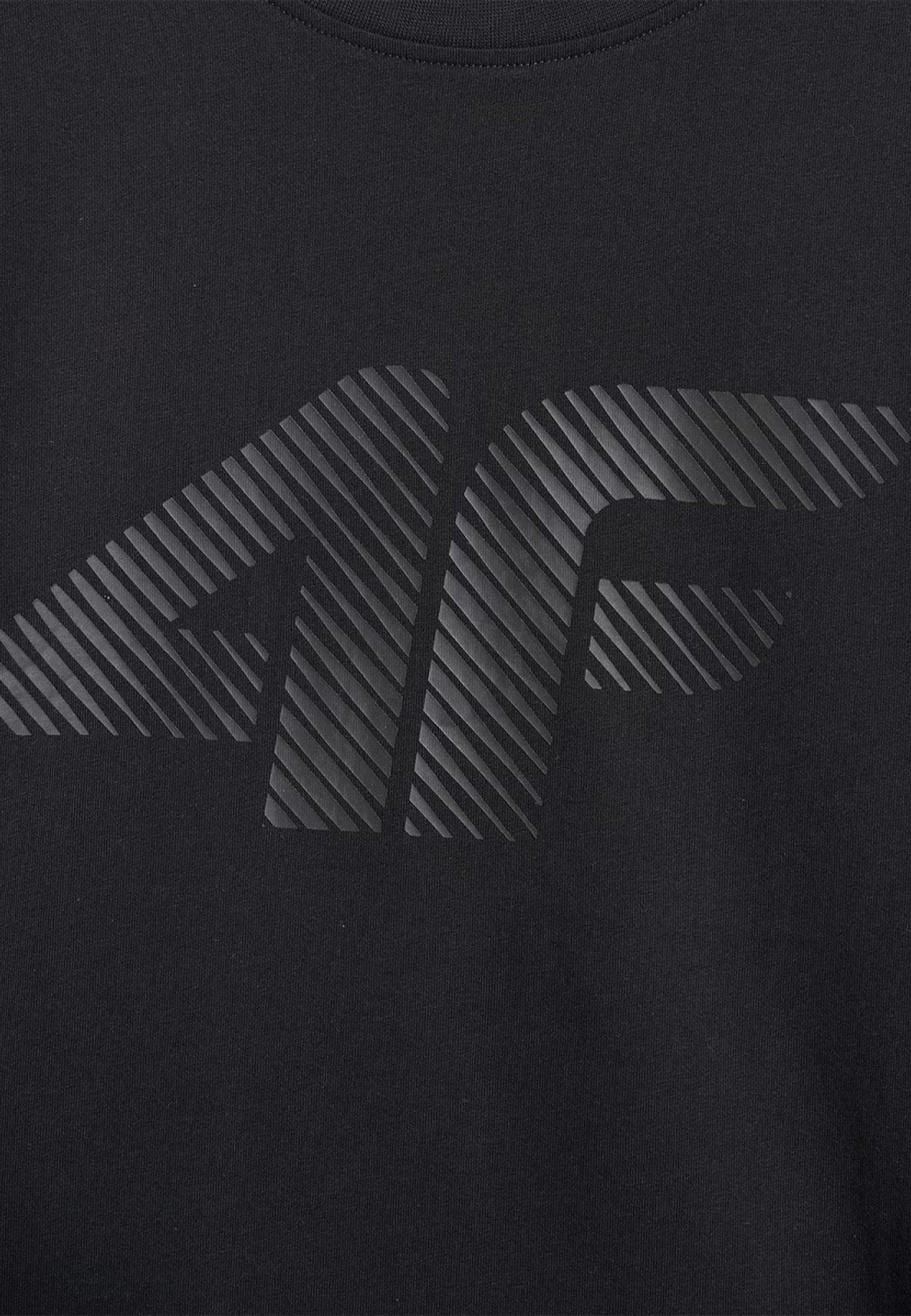 Koszulka Męska 4F T-shirt Z Nadrukiem Regular Czarna 4FWMM00TTSHM2257