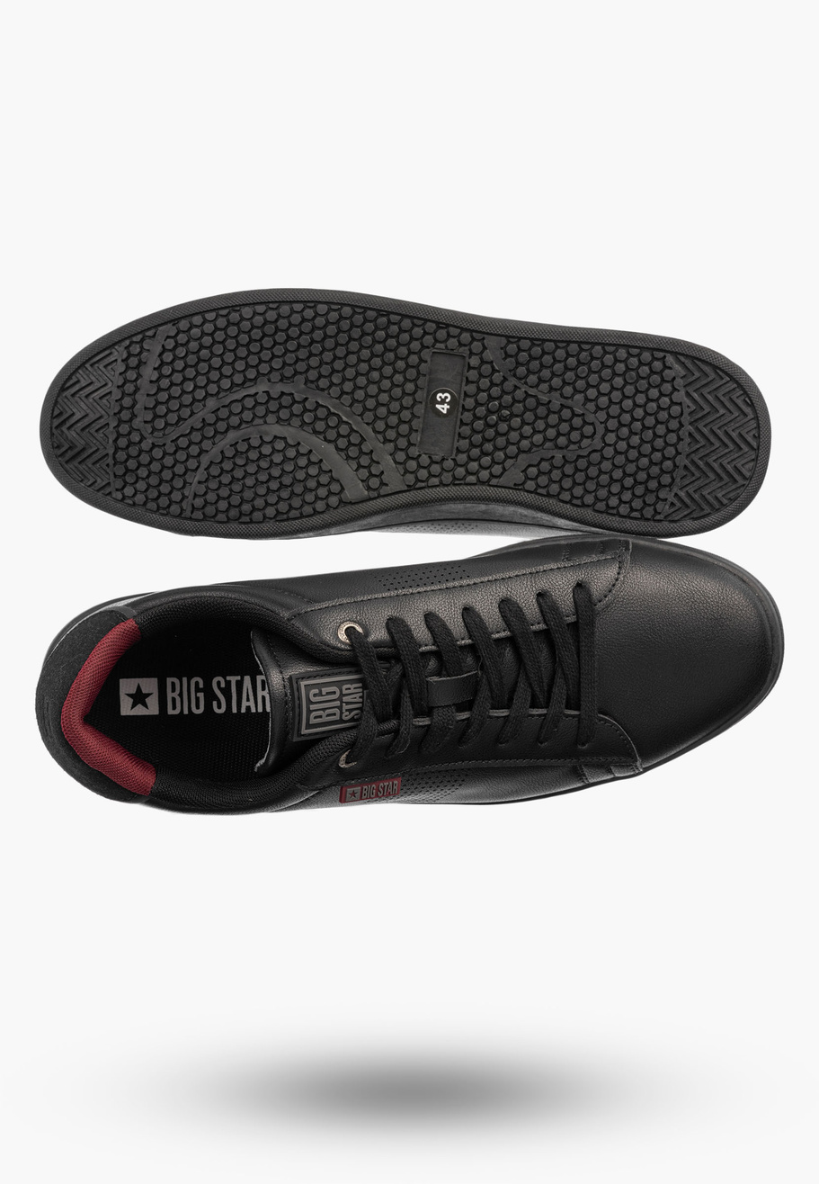 Sneakersy Męskie BIG STAR Ekoskóra Półbuty Sportowe Casual Czarne UU174040